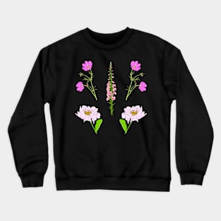 Red garden flowers sticker pack Crewneck Sweatshirt